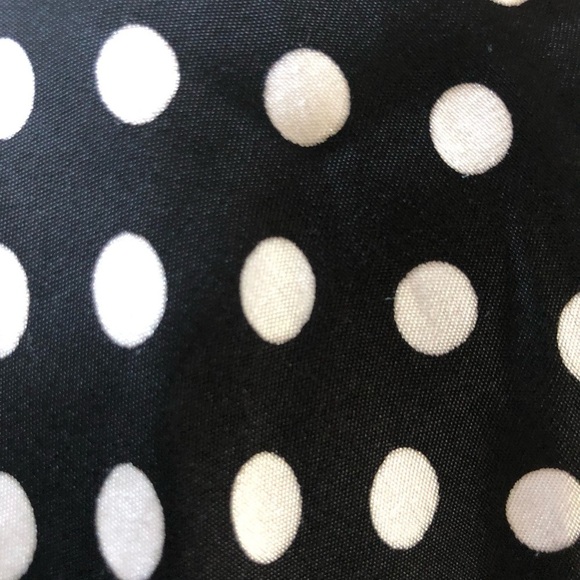 Zara Silky Draped Neck Slip Midi Dress Sz. XL Polka Dot Black White Date Nite - Picture 6 of 8